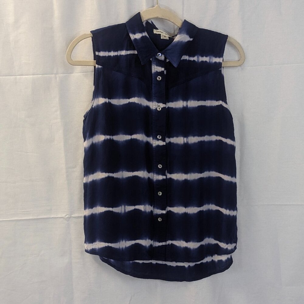 Double Zero (brand) Size Medium Sleeveless Tie-Dye Navy/White